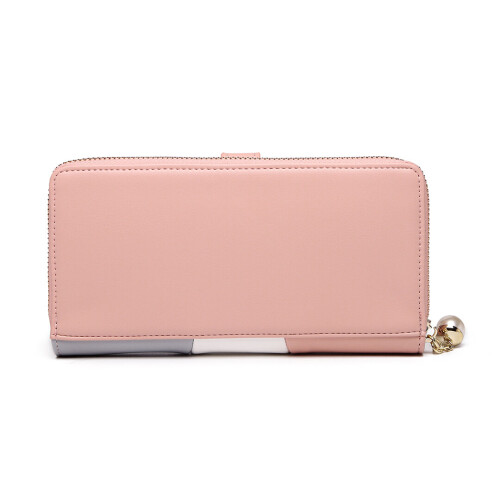 Miss Lulu (Grey) Tri Colour Women's Leather Look Purse 2