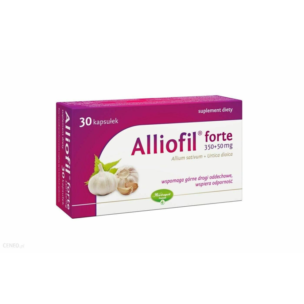 Alliofil forte 30 kap Garlic Extract Czosnek ODORLESS CARDIO Healt Immunity