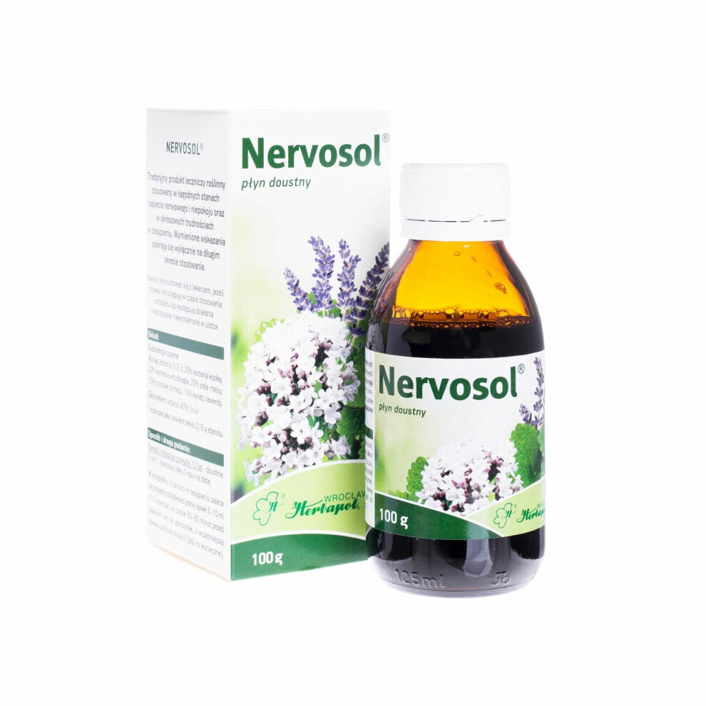 NERVOSOL Herbal Hop Sleep Anxiety Calming Oral Fluid Tincture 100g