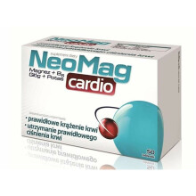 NeoMag Cardio 50 Tablets: Magnesium, Vitamin B6, Hawthorn & Potassium for Normal Blood Pressure, Circulation & Energy