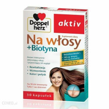 Doppelherz aktiv Na wlosy + Biotyna, 30 kapsulek - Biotebal, Biotyna Maxi, Krzem Avet