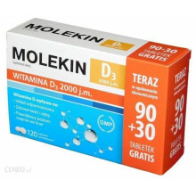 Molekin D3 2000j.m. 120 tab kosci wapn vit D3 healthy bones osteoporose