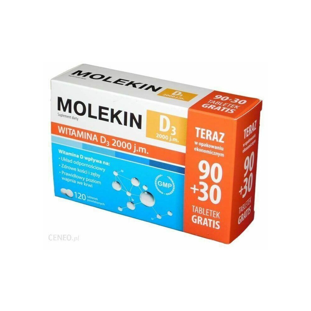 Molekin D3 2000j.m. 120 tab kosci wapn vit D3 healthy bones osteoporose