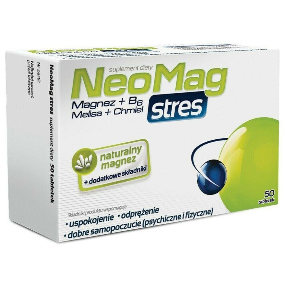 Sklep Polski Neomag Stress 50 Tab Magnesium Vit B6 Stres Magnez Wit B6 Melisa Chmiel Olimp