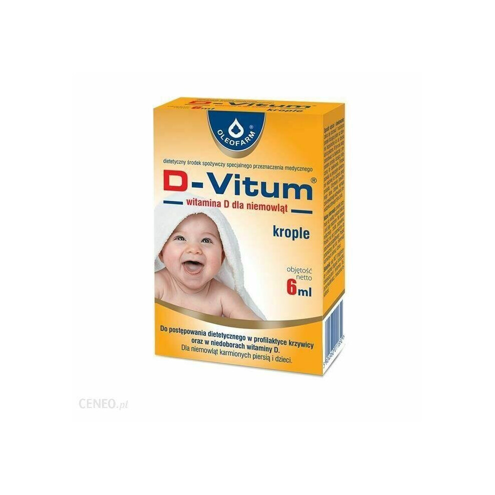 Sklep Polski D-Vitum 400 Iu, Vitamin D For Newborns, Infants And Children, Oral Drops, 6 Ml