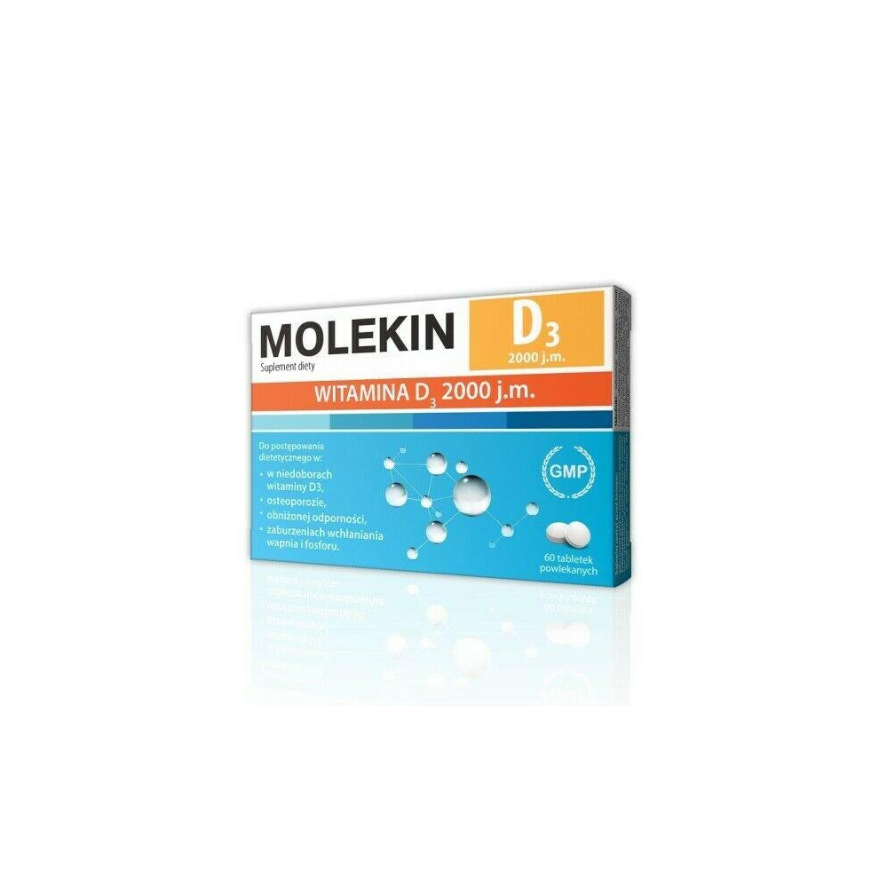 Sklep Polski Molekin D3 2000J.m. 60 Tab Shortage Vitamin D3 Osteoporose Healthy Bones Kosci