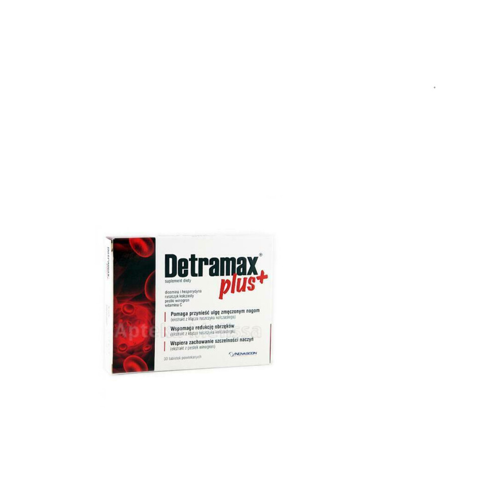 DETRAMAX PLUS 30 tabl Heavy and painfull legs ci??kie nogi DIOSMINA DETRALEX