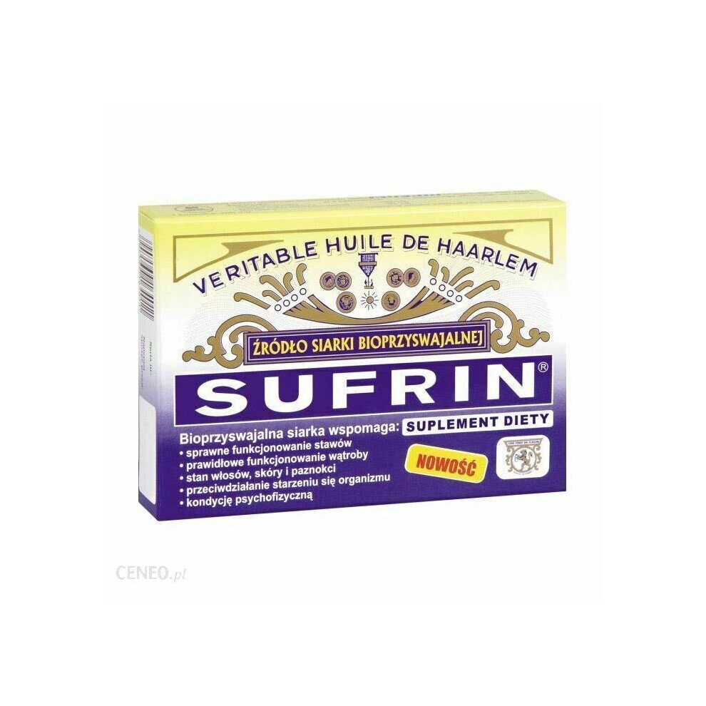 Sklep Polski Sufrin Bio-Sulfur Hair Loss Support With Pine & Linseed Oils - 60 Capsules, Natural Antioxidant-Rich Formula Olimp