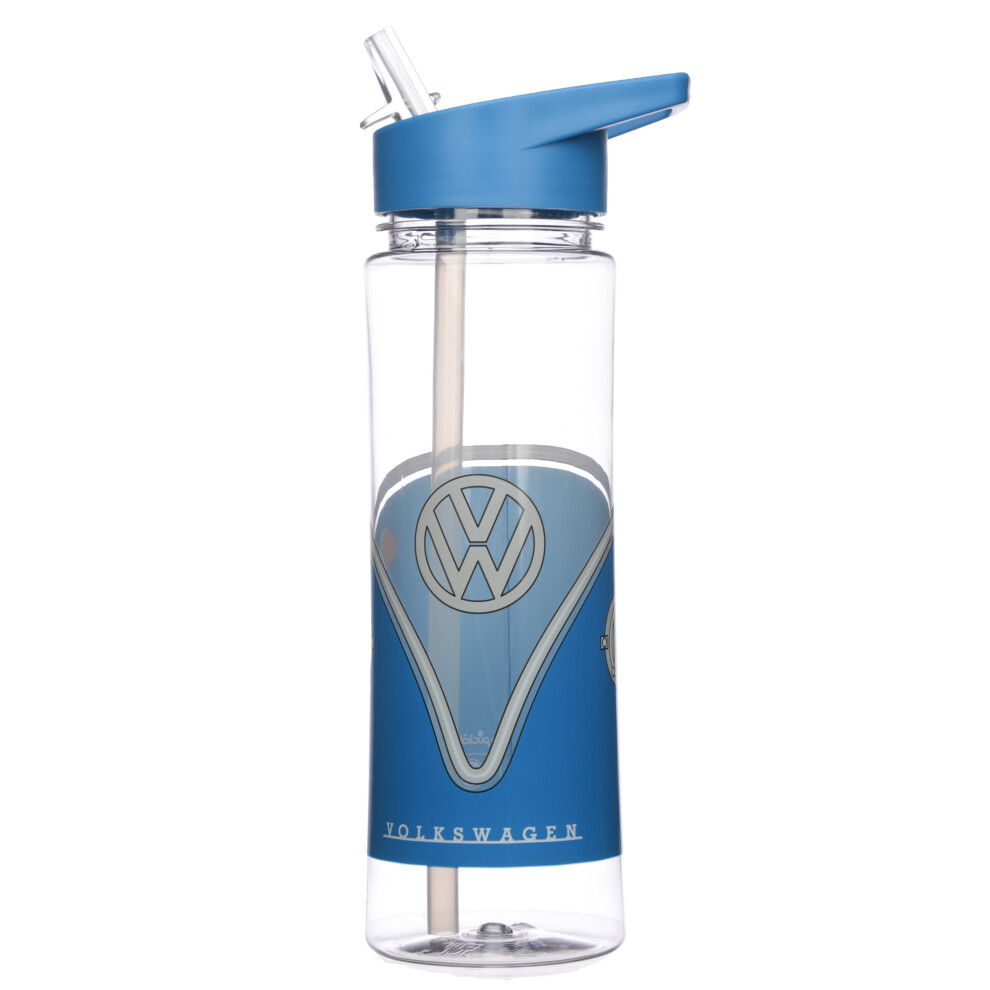 (Blue Camper) Volkswagen Shatterproof Reusable Plastic Water Drinks Bottle 550ml