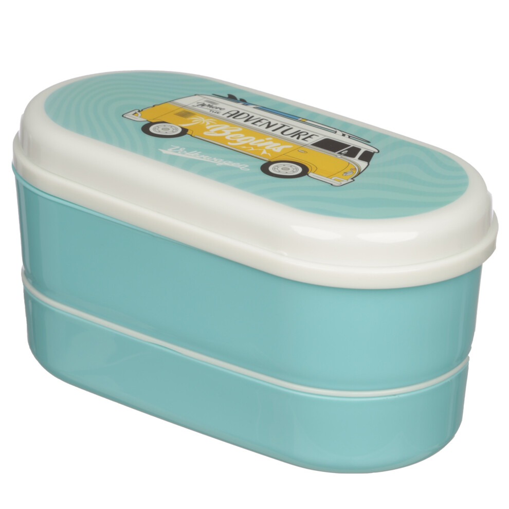 (Surf Adventure) VW Campervan Bento Plastic Lunch Sandwich Box