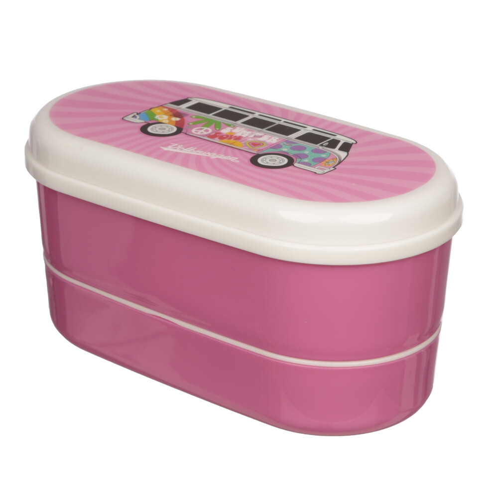 (Summer Love ) VW Campervan Bento Plastic Lunch Sandwich Box