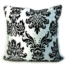 (WHITE) CUSHIONS CUSHION COVERS LARGE FLOCK DAMASK COVERS 9 LOVELY COLOURS