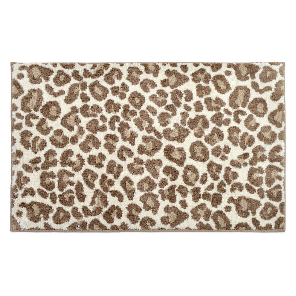 (Naturals) Allure Luxury Jacquard Leopard Print Bath Mat 50 X 80cm