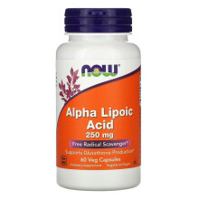 NOW Foods, Ácido Lipoico Ácido, 250 mg, 60 Cápsulas Vegetarianas