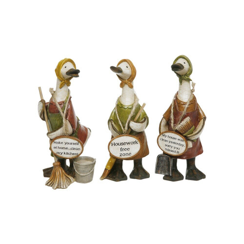 MRS MOP KITCHEN CLEANER MESSAGE DUCKS ORNAMENTS SET OF 3