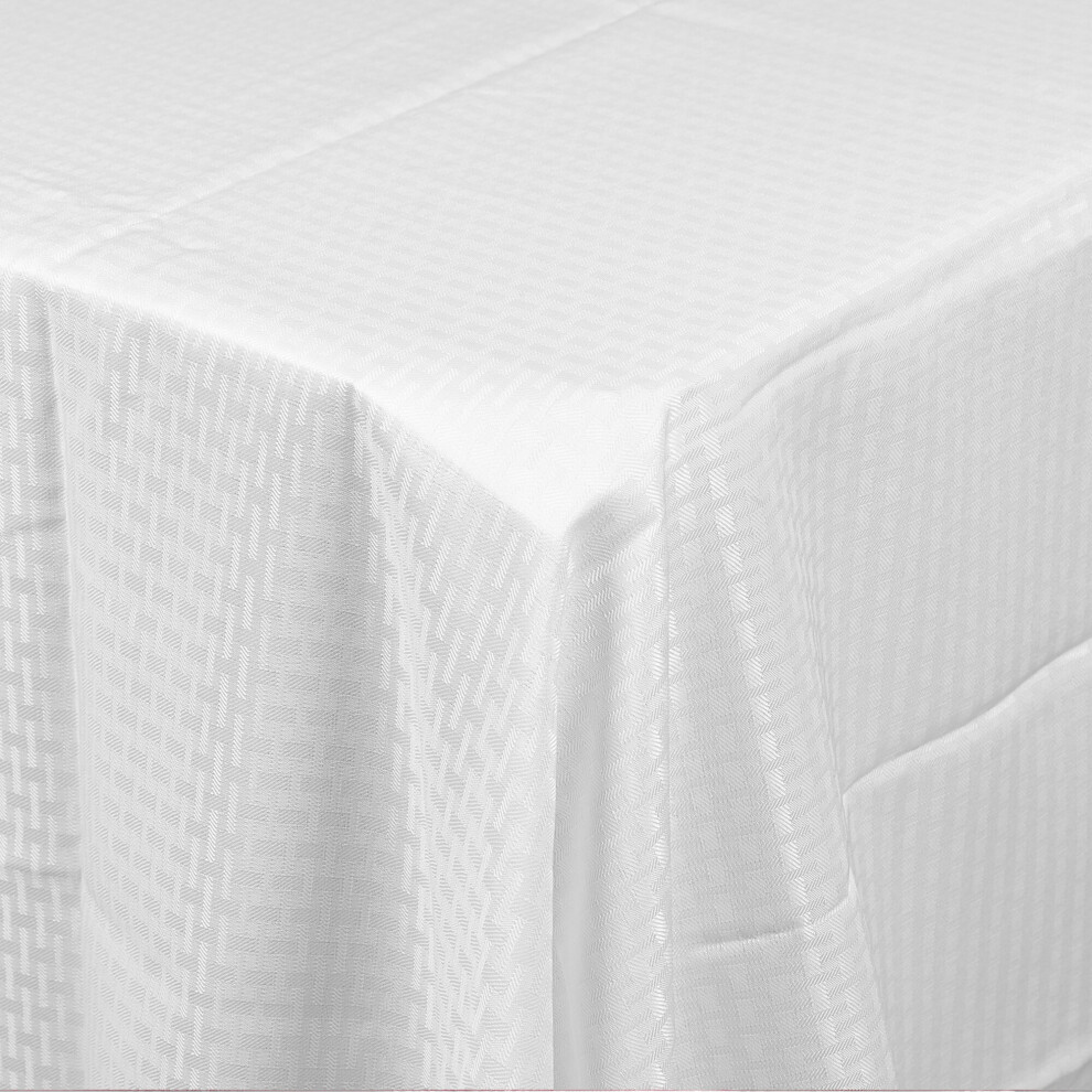 (220 x 150cm, Cream Off White Satin Weave) Decorative Tablecloth| Damask Rectangle Cloth