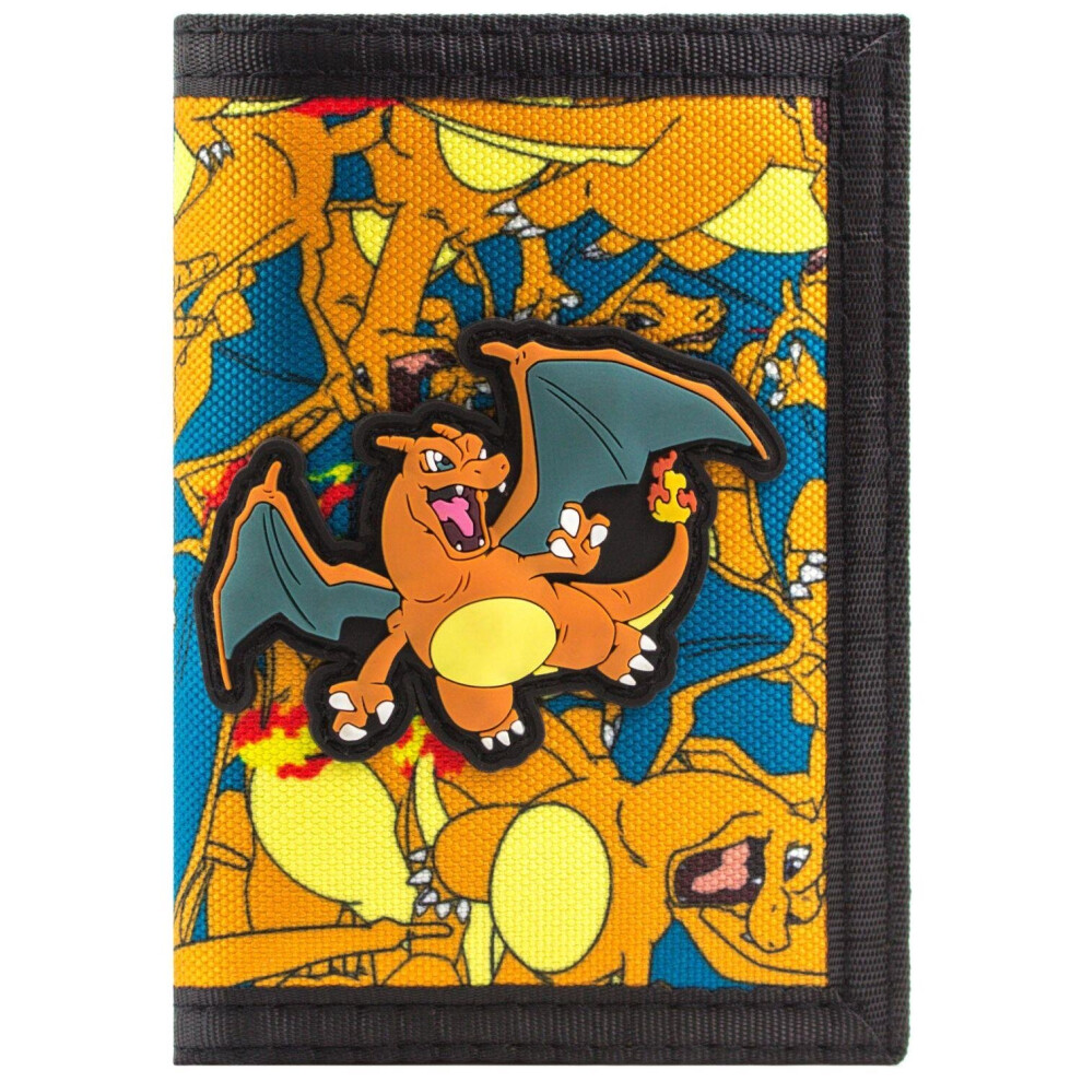 Pokemon Charizard No.6 Fire Orange Coin Card Tri-Fold Wallet