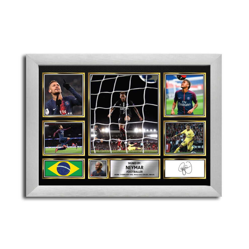 Neymar Football Gift MC1648 Framed Autographed Print