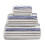 (Navy/Grey, Bath Towel) Allure Luxury Striped Bath Towels 2