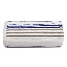 (Navy/Grey, Bath Towel) Allure Luxury Striped Bath Towels