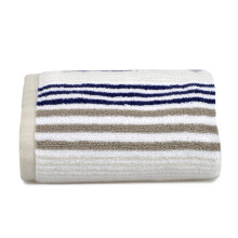 (Navy/Grey, Hand Towel) Allure Luxury Striped Bath Towels