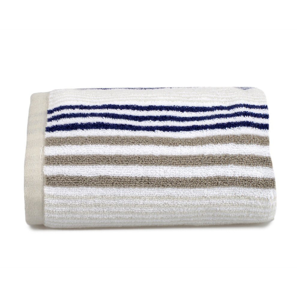 Allure Bath Fashions (Navy/Grey, Hand Towel) Allure Luxury Striped Bath Towels Blue