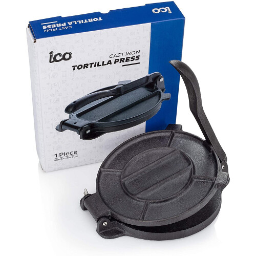 ICO - Cast Iron Tortilla Press, Tortilla, Roti, and Flatbread Maker