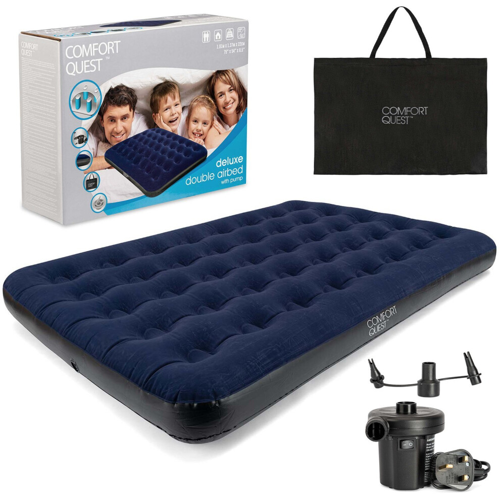 Double Air Bed Inflatable Airbed Guest Mattress With Pump And Bag Comfort Quest