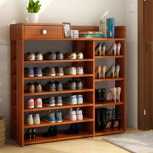 7 Tier Shoe Storage Cabinet Wooden Boot Stand Racks Organizer Stand on ...