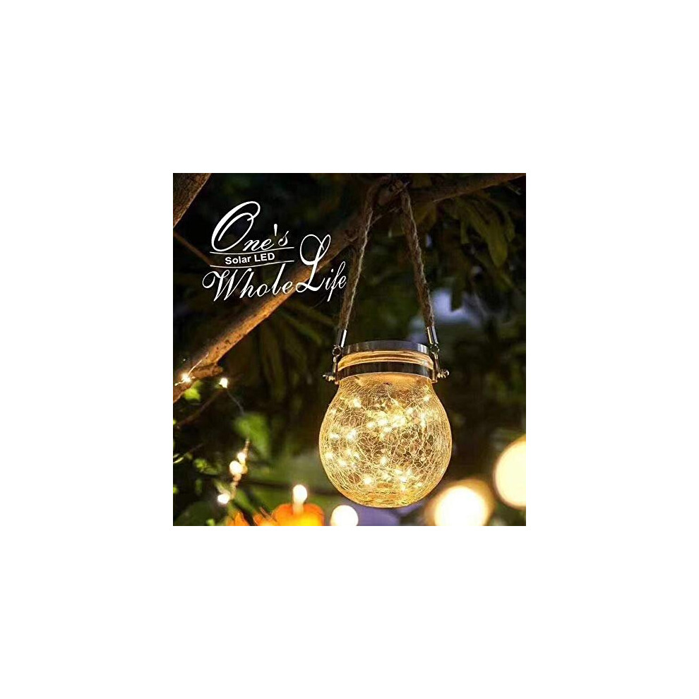 Solar Garden 20 LED String Cracking Effect Globe Jar Hemp Rope Weatherproof Solar Garden Led Light for All Occasions