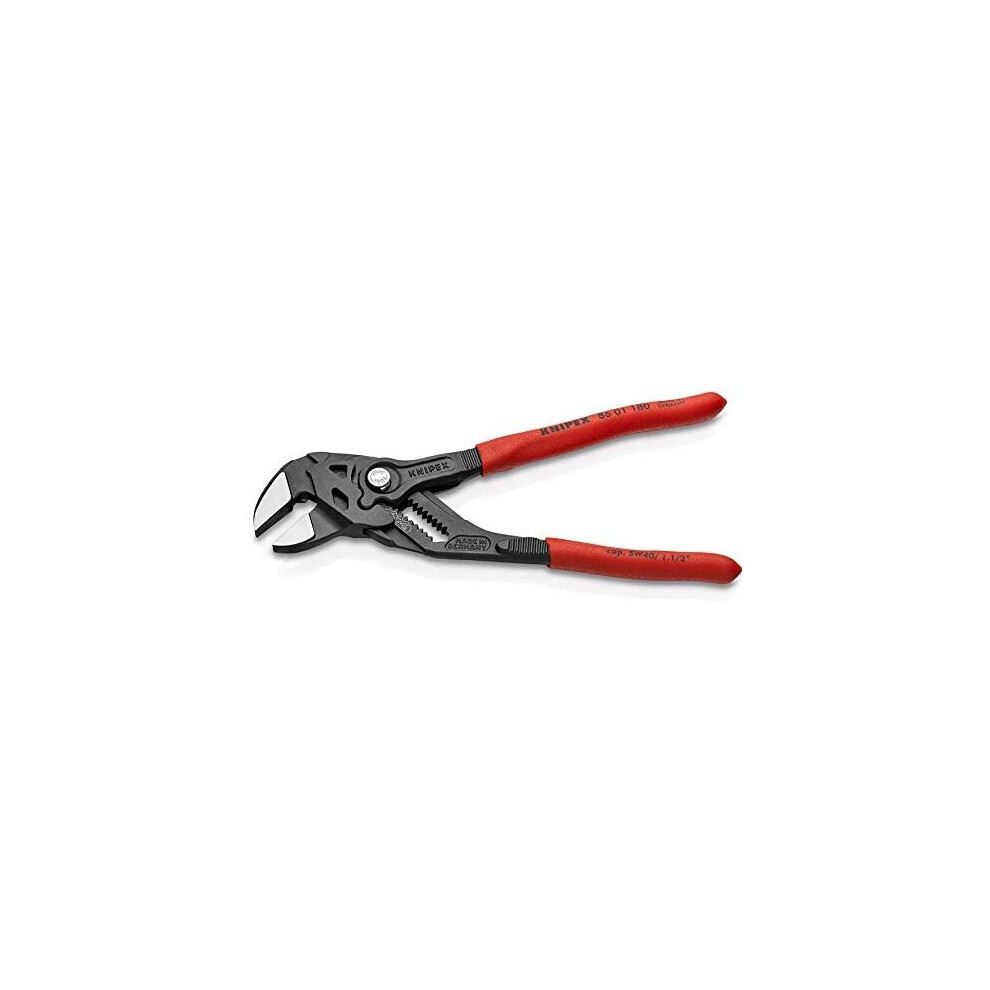 Knipex 86 01 180 Plier Wrench Single Tool Black Atramentized 180mm Red