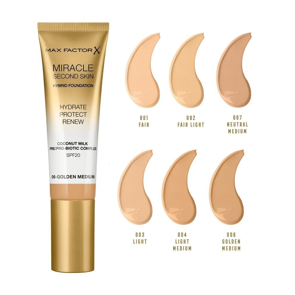 (05 Medium) Max Factor Miracle Second Skin Hydrating Foundation