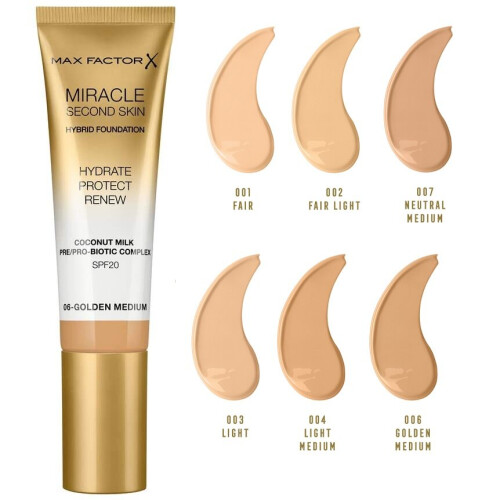 Max Factor (06 Golden) Max Factor Miracle Second Skin Hydrating Foundation