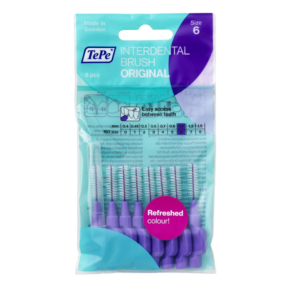 Tepe Interdental Brush 1.10Mm - Pack Of 8 Brushes Purple