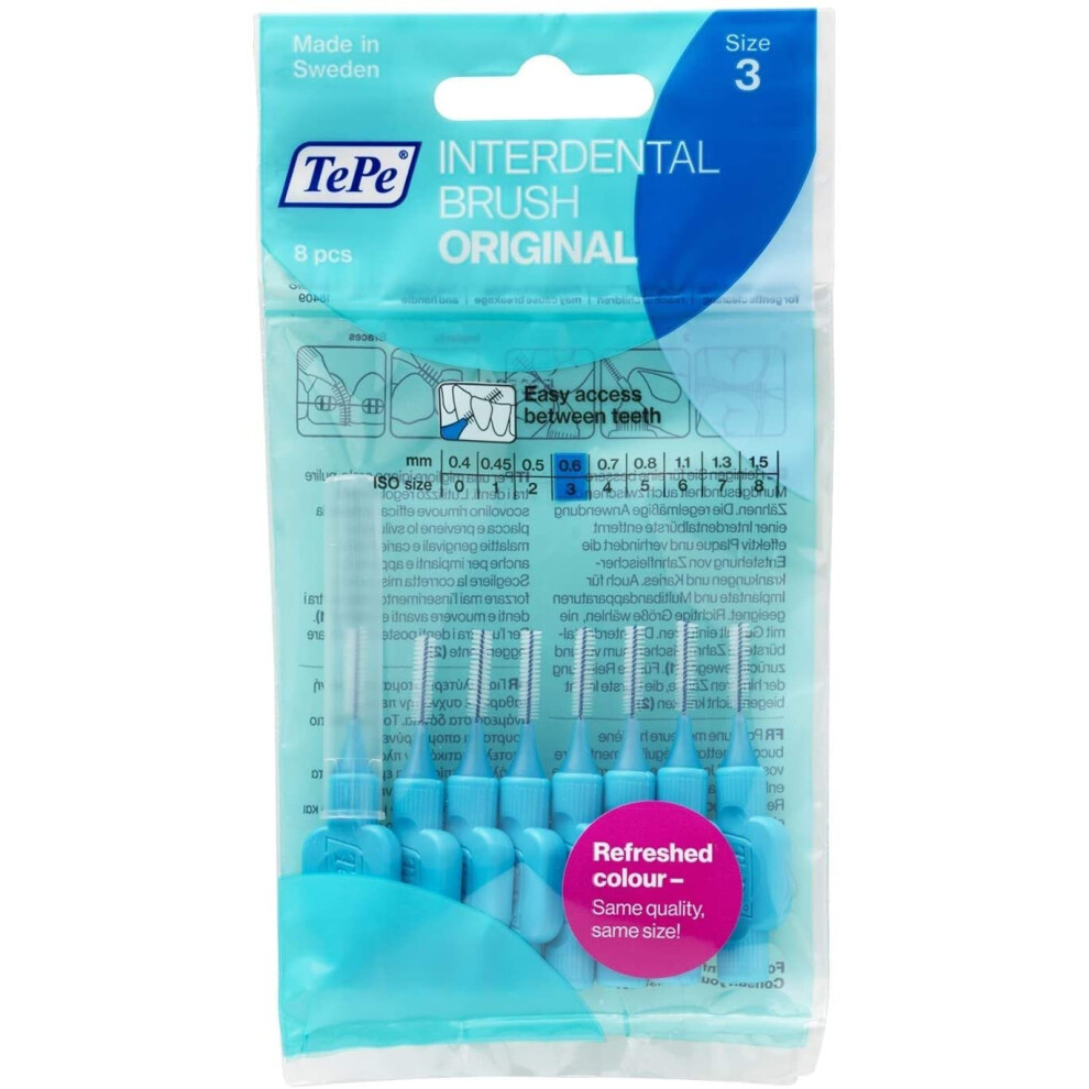 TePe Interdental Brushes 0.6mm Blue - Pack of 8 brushes