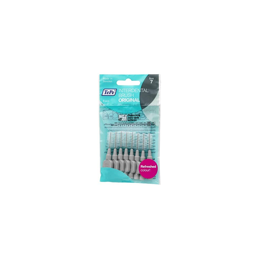 TePe Interdental Brushes Grey Original - 1.3 mm -Pack of 8 brushes