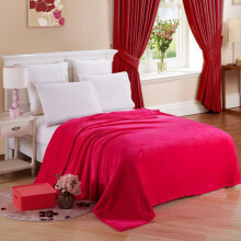 (Rose Red, 100*140cm) Warm Soft Large Polar Fleece Throw Blanket Sofa Bed Room Travel Throw Over