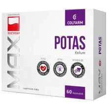 Potas 333 mg 60 Caps - Potassium + Vitamin B6 for Stress & Nervous System Support, Heart Health & Fatigue Reduction