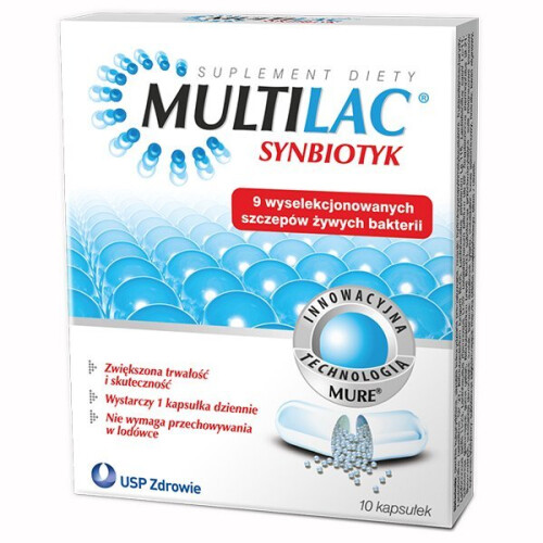 Multilac Synbiotyk Probiotyk 10 Caps 9 Strains Of Probiotic
