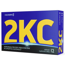 2KC COLFARM HANGOVER SUPPORT VITAMINS - 12 tabl na kaca, witamina C, glukoza i ekstrakt z opuncji figowej