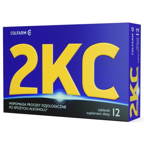 2KC COLFARM HANGOVER SUPPORT VITAMINS - 12 tabl na kaca, witamina C, glukoza i ekstrakt z opuncji figowej