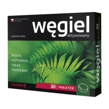 Activated Charcoal 150 mg - Diarrhea Relief, 30 Tablets | Wegiel Aktywowany
