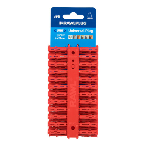 Rawlplug RAW68520 Spine Uno rosse 6 mm x 28 mm Scheda da 96 pezzi