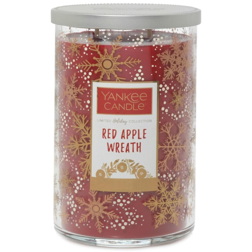 Yankee Candle Holiday Collection Tumbler Red Apple Wreath Two Wick