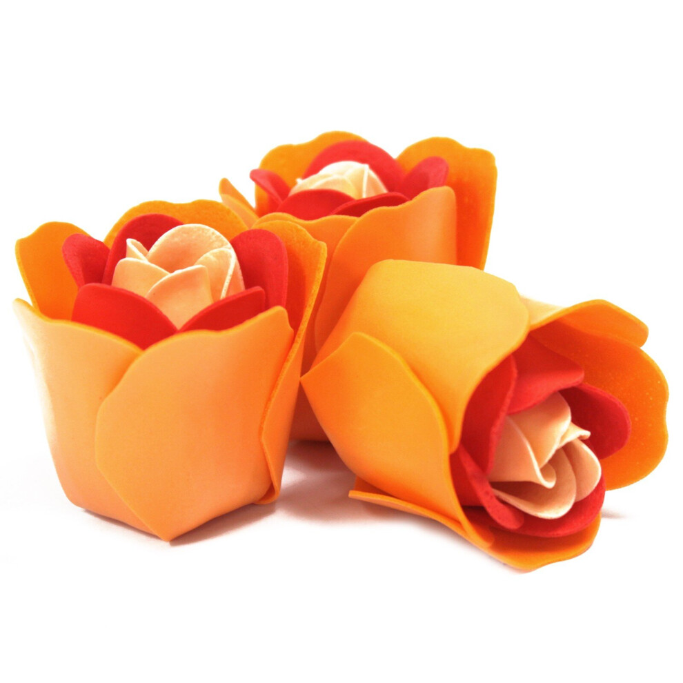 Various Peach Set Of 3 Soap Flower Heart Box - Roses