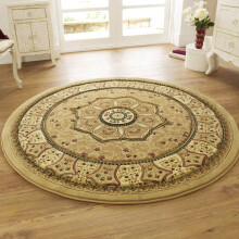 Heritage 4400 Circular Rugs in Beige Traditional Soft Powerloomed Mats 150x150cm