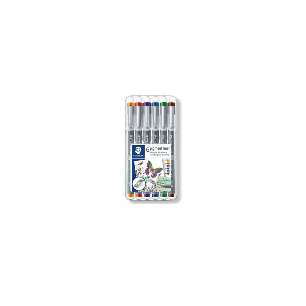 Staedtler pigment liner fineliner - Box 0,5 mm 6 colors 30805-SSB6