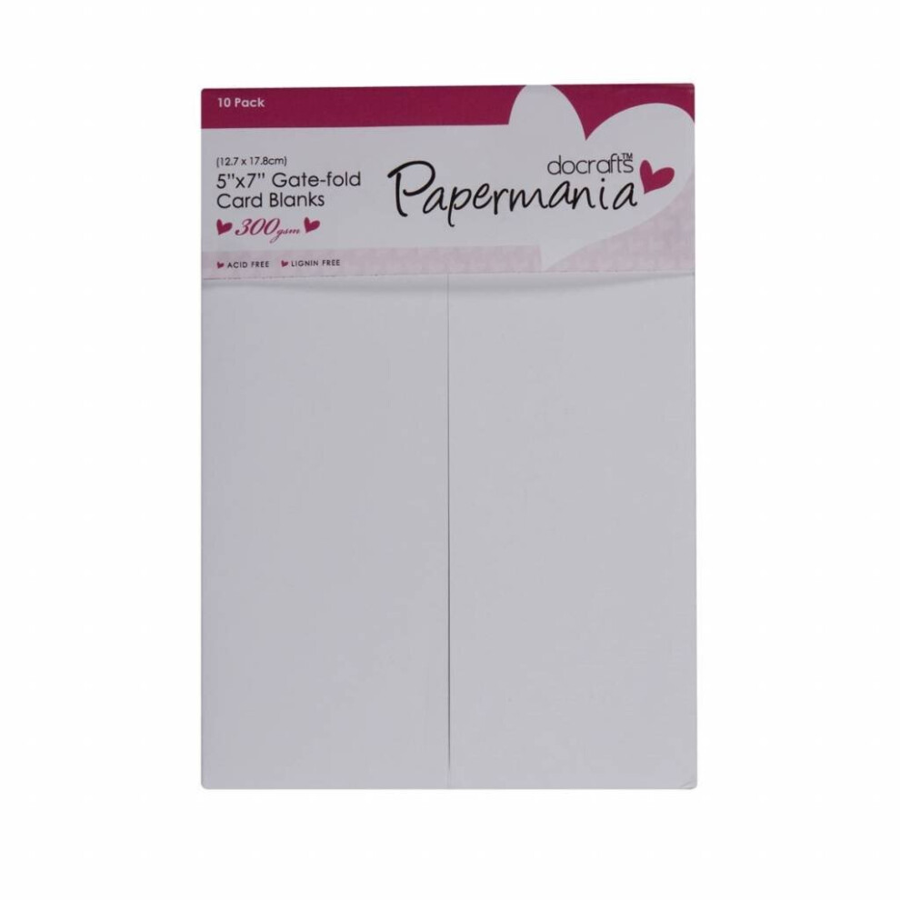 Papermania Cards & Envelopes Gate-Fold 5x7 Inch White (10pk) (PMA 150403)