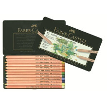 Faber Castell Pastel Pencil Pitt Metal Wallet With 12 Pieces