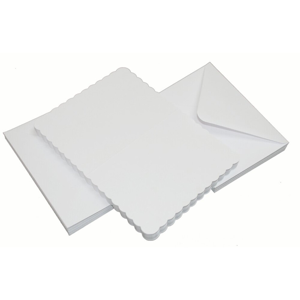 Craft UK Cards & Envelopes 5x7 Inch Scalloped White